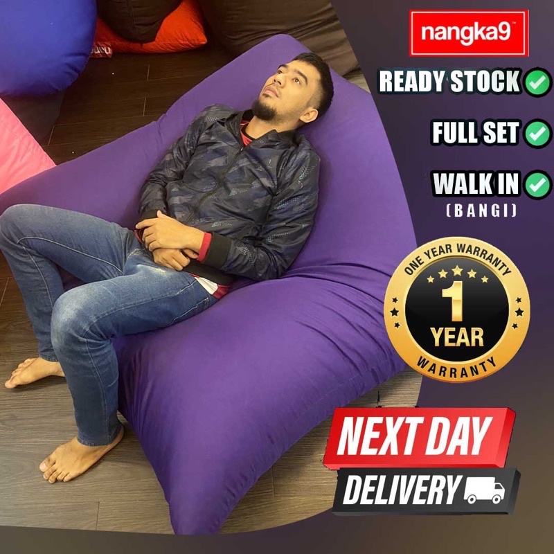 XTRA KING SIZE Bean Bag Double Layer Washable 5kg Full Set Ready Stock