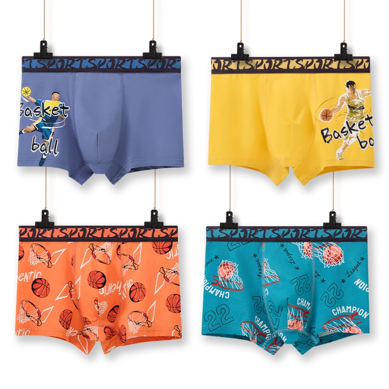 Youth Underwear Pure Cotton Seamless Boxer Briefs Junior High School