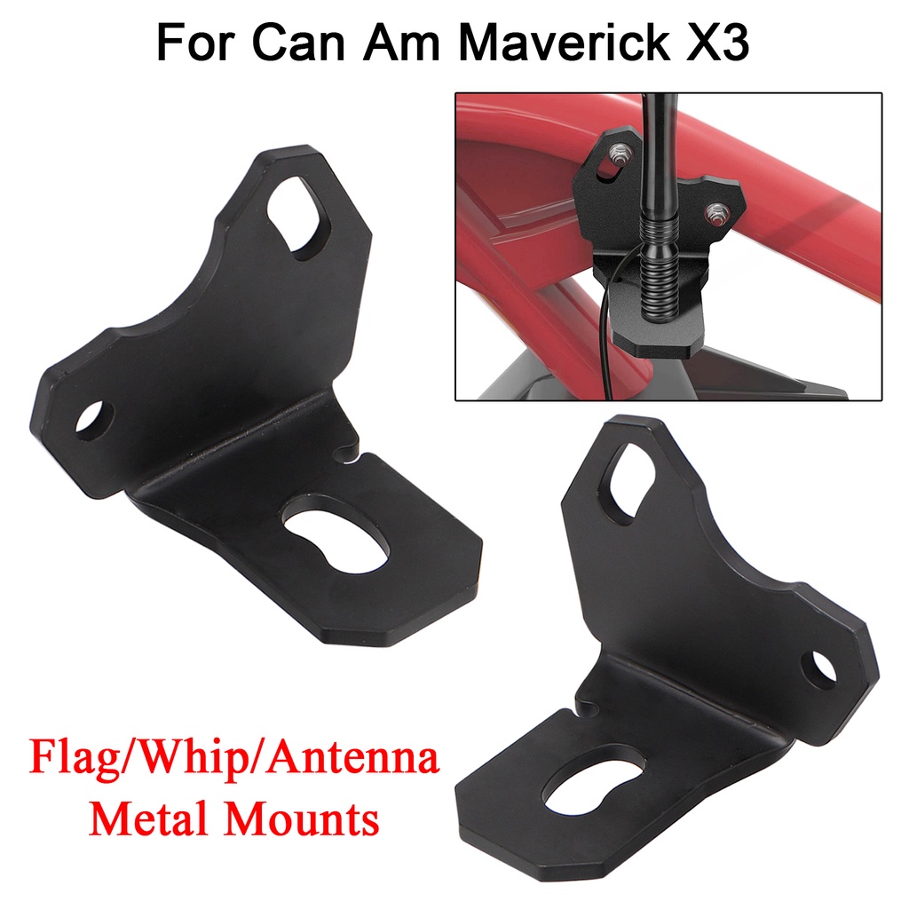 CTY-Auto 2Pcs Rear LED Flag Whip Light Antenna Mount Brackets – For Can Am Maverick X3 2017-2022
