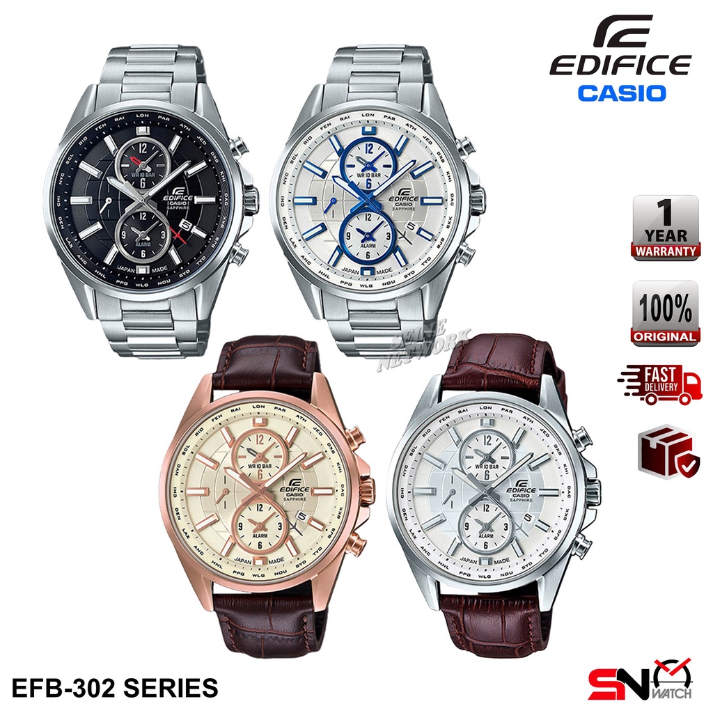 Casio Edifice EFB-302JD EFB-302JGL EFB-302JL Men Watch Multi Hands Date  Display Quartz Analog Watch