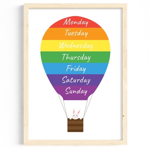 Kids Poster days hot air balloon SIZE A4 A3 | Shopee Malaysia