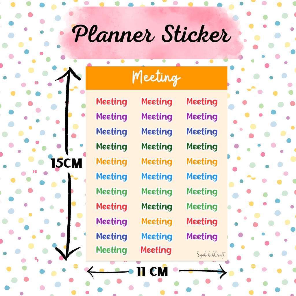Meeting Planner Sticker | Sticker Mesyuarat | Shopee Malaysia