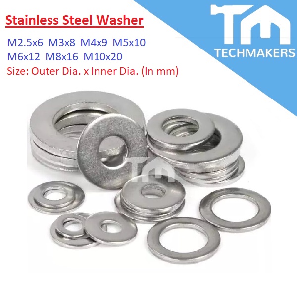Flat Washer M2.5 M3 M4 M5 M6 M8 M10 304 Stainless Steel