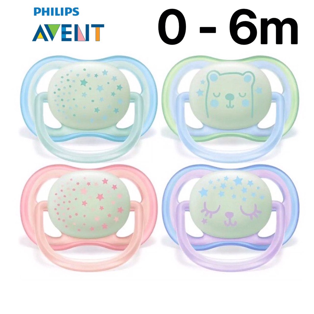 Philips Avent Ultra Air Night Pacifier Boy/Girl (06m) Pack of 2