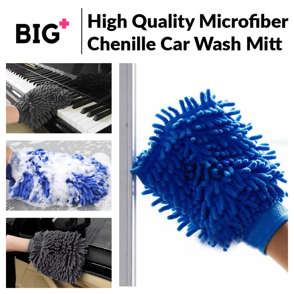 BIG High Quality Microfiber Chenille Car Wash Mitt Car Care Car 