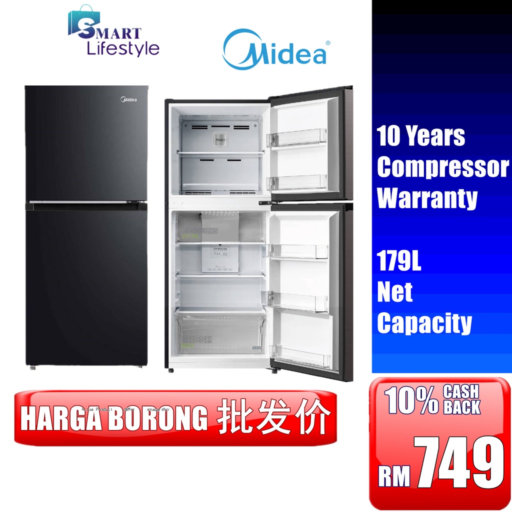 MIDEA 200L 2Door Refrigerator MDRT267MTB30 Shopee Malaysia
