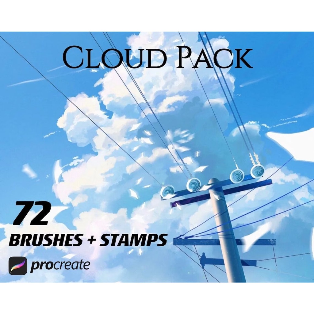 [P255] Cloud Brushes Stamps Sky for Procreate | Procreate Brushes ...