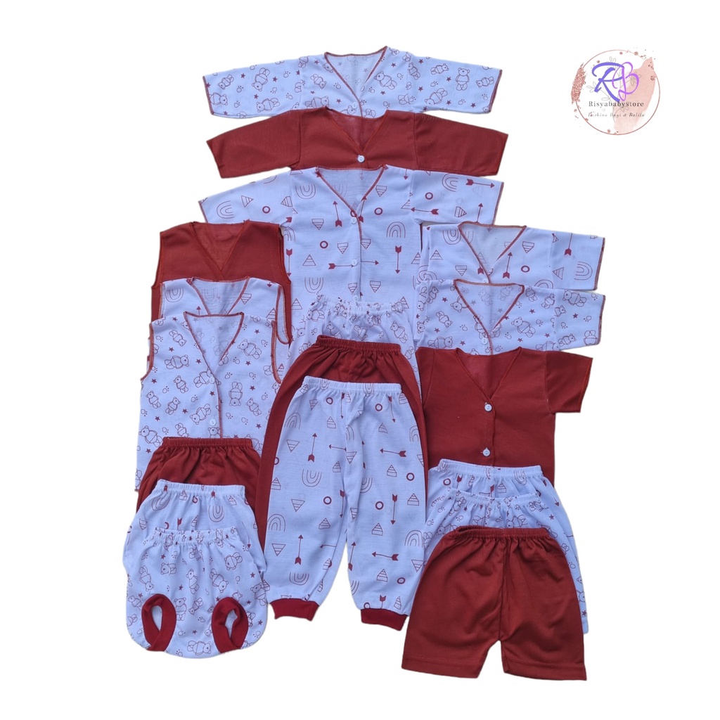 MERAH Package Of 18pcs newborn baby Clothes set Brick Red Color Series ...