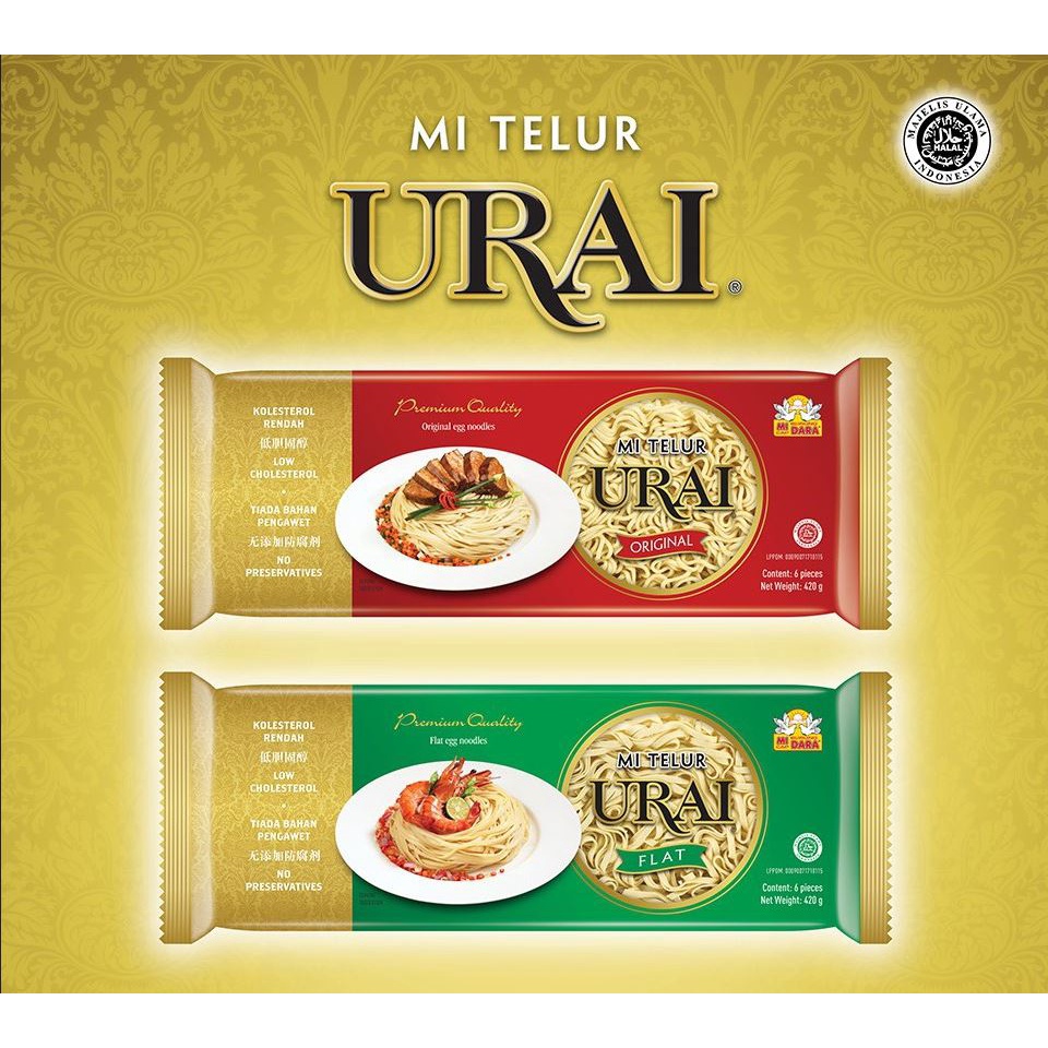 Mi Telur (Egg Noodles) URAI- 420gm | Original/Flat | Shopee Malaysia