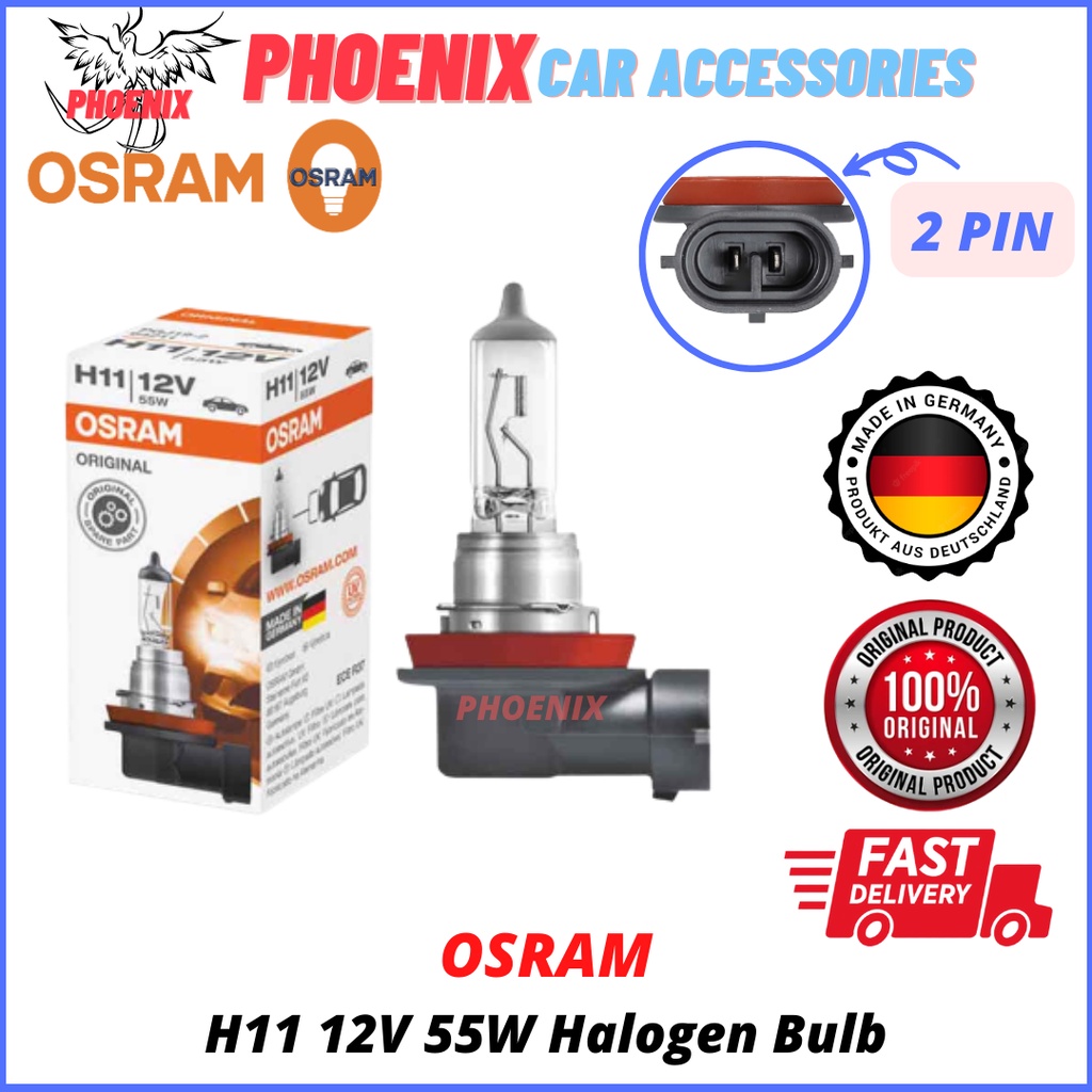 ORIGINAL Osram Halogen Bulb H11 64211 12V 55W for Head Light / Fog