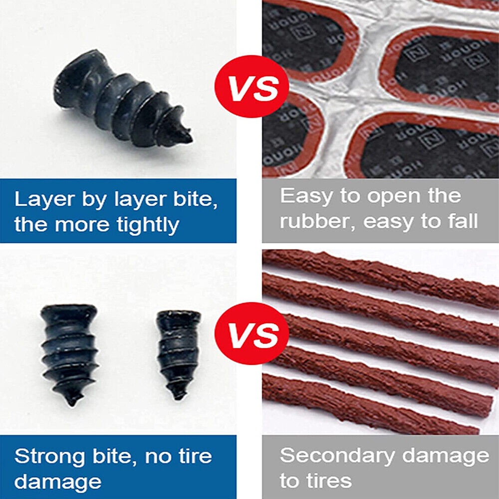 10pcs Tire Repair Screw in Rubber Plug Nail Car Tyre Puncture Repair