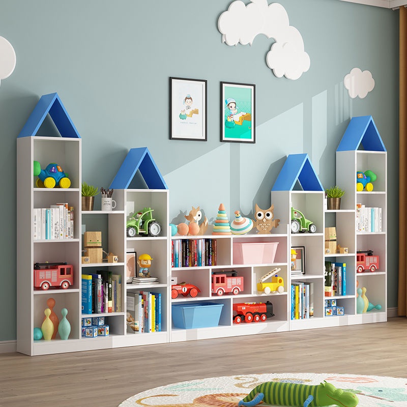 Children s bookshelf rack floor bookcase free combination cabinet ...