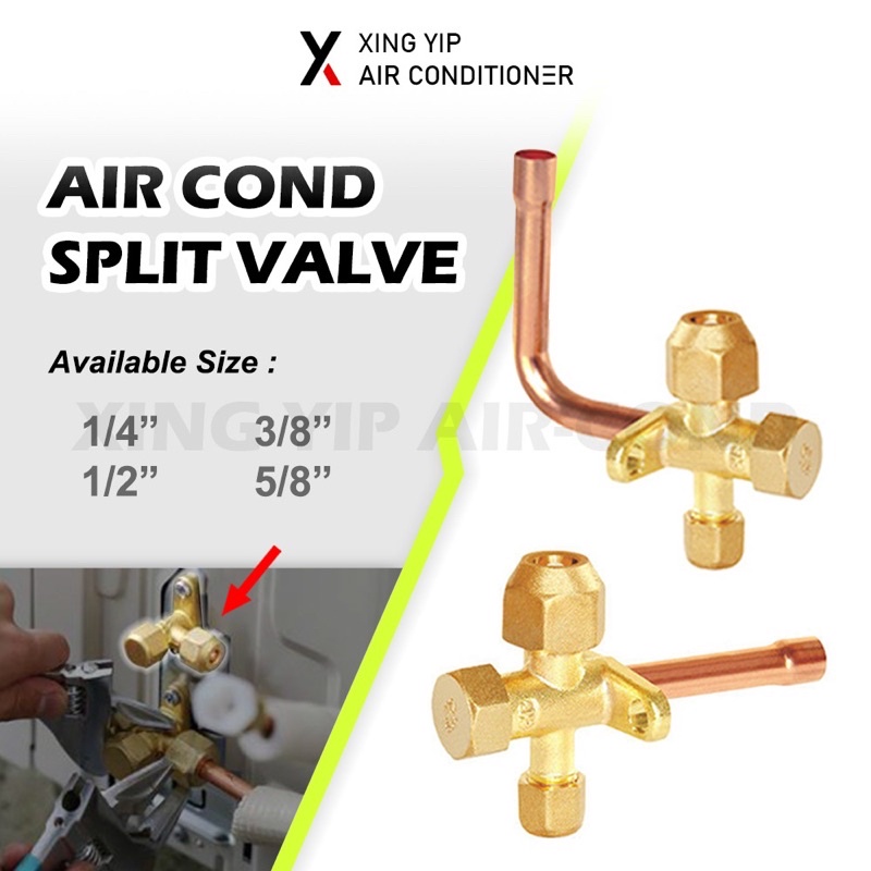 Split Air Cond Valve / Service Valve / Alanki Valve (1/4", 3/8", 1/2