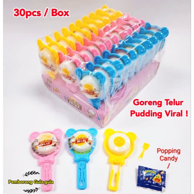 Poached Egg Goreng Telur Pudding + Popping Candy Viral 30pcs/ Box ...