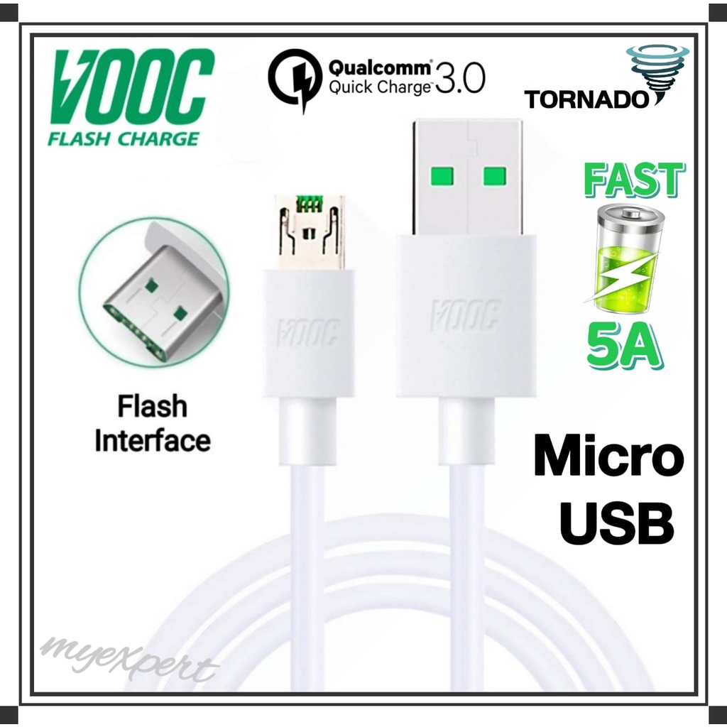 TORNADO Super Charges Flash VOOC 5A Micro USB 7 Pin Data Sync Fast ...