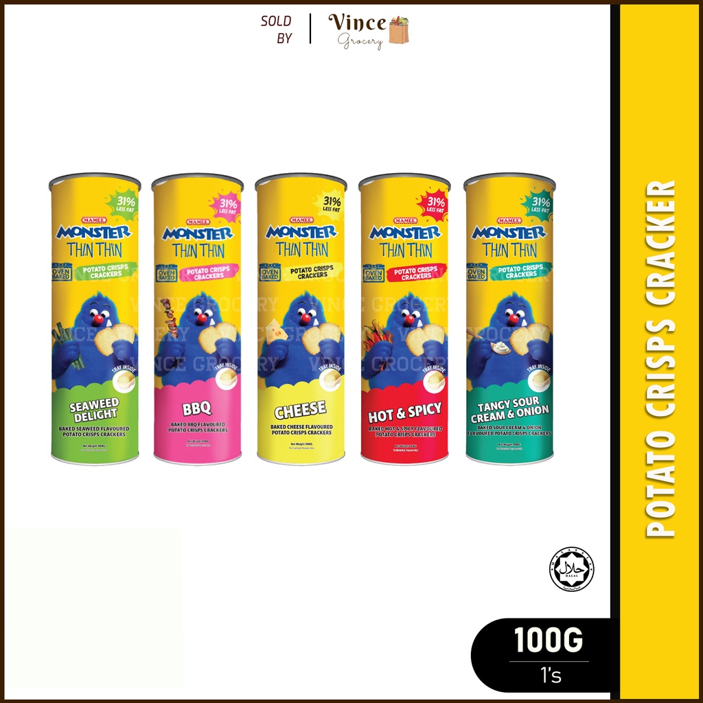 MAMEE MONSTER Thin Thin Potato Crisps Crackers (Assorted Flavour ...