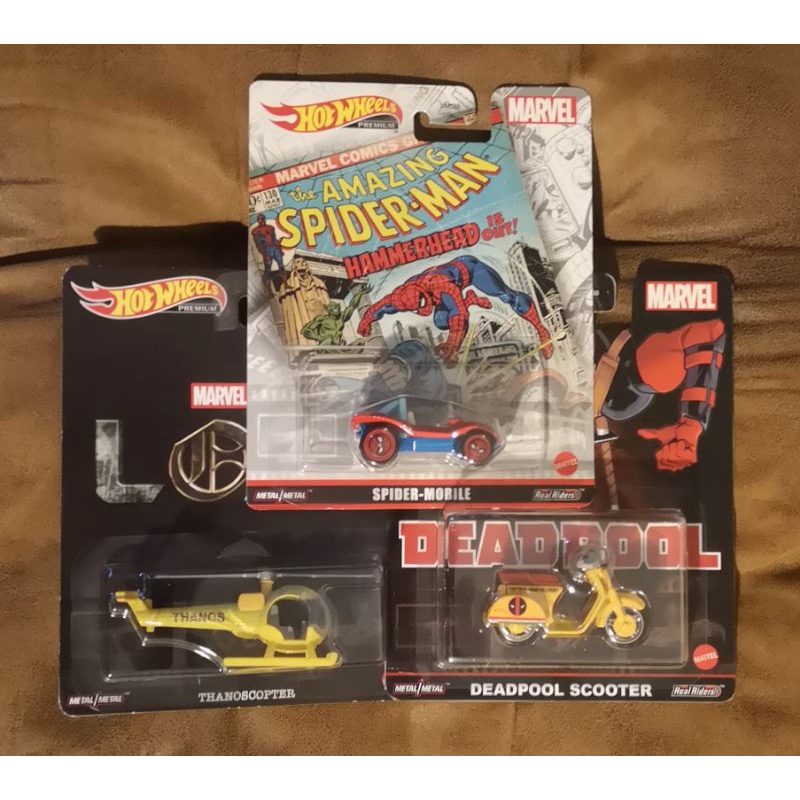 Hot Wheels Premium Deadpool Scooter Loki Thanoscopter The Amazing