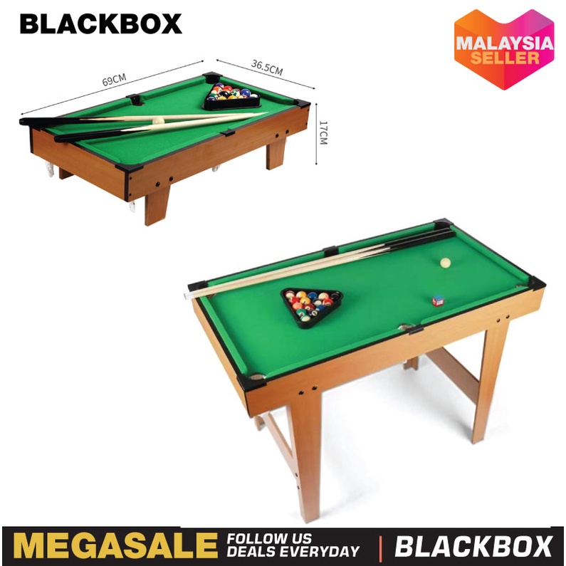 69CM Large Wooden Portable Tall Tabletop Pool table Snooker Billiards