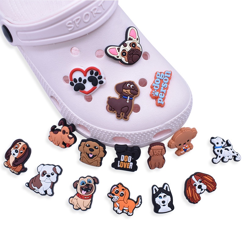 Cute French Bulldog Jibbitz Shih Tzu Jibits for Crocs Pomeranian Dog Jibitz Croc Accessories for Kids Shoe Charms Shoes Buckle Decoration