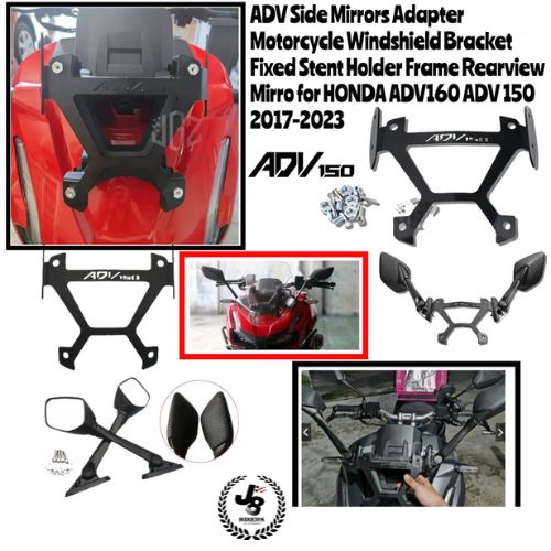HONDA ADV 150 Side Mirrors Adapter Motorcycle Windshield Bracket Fixed