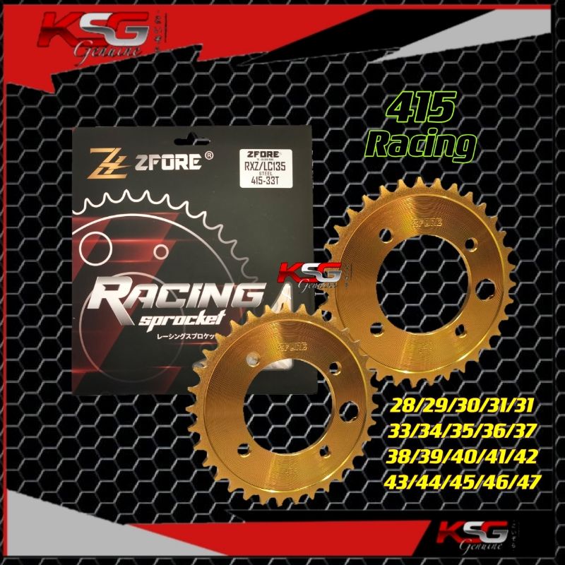 Sprocket LC135 Y125Z RXZ SS2 415 Racing ZFORE Spoket Penuh Steel Gold