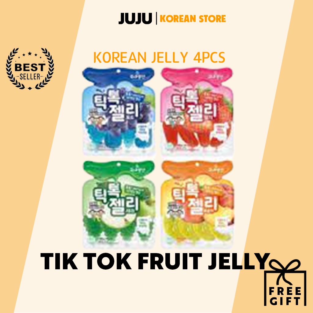 Korean Tik tok Fruit Jelly Tiktok Jelly / Grape / Strawberry 160g (4pcs) Shopee Malaysia