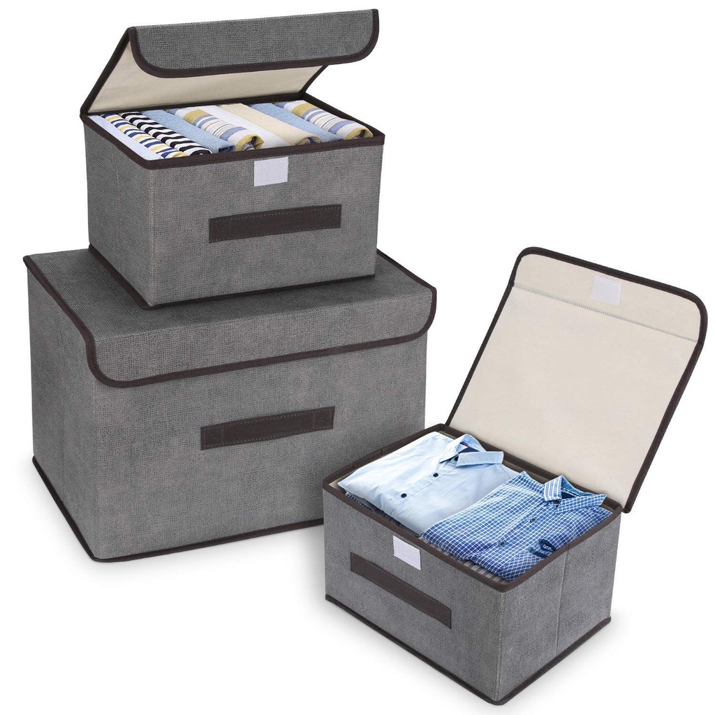 Foldable Linen Cloth Storage Clothes Box Fabric For Almari Pakaian ...