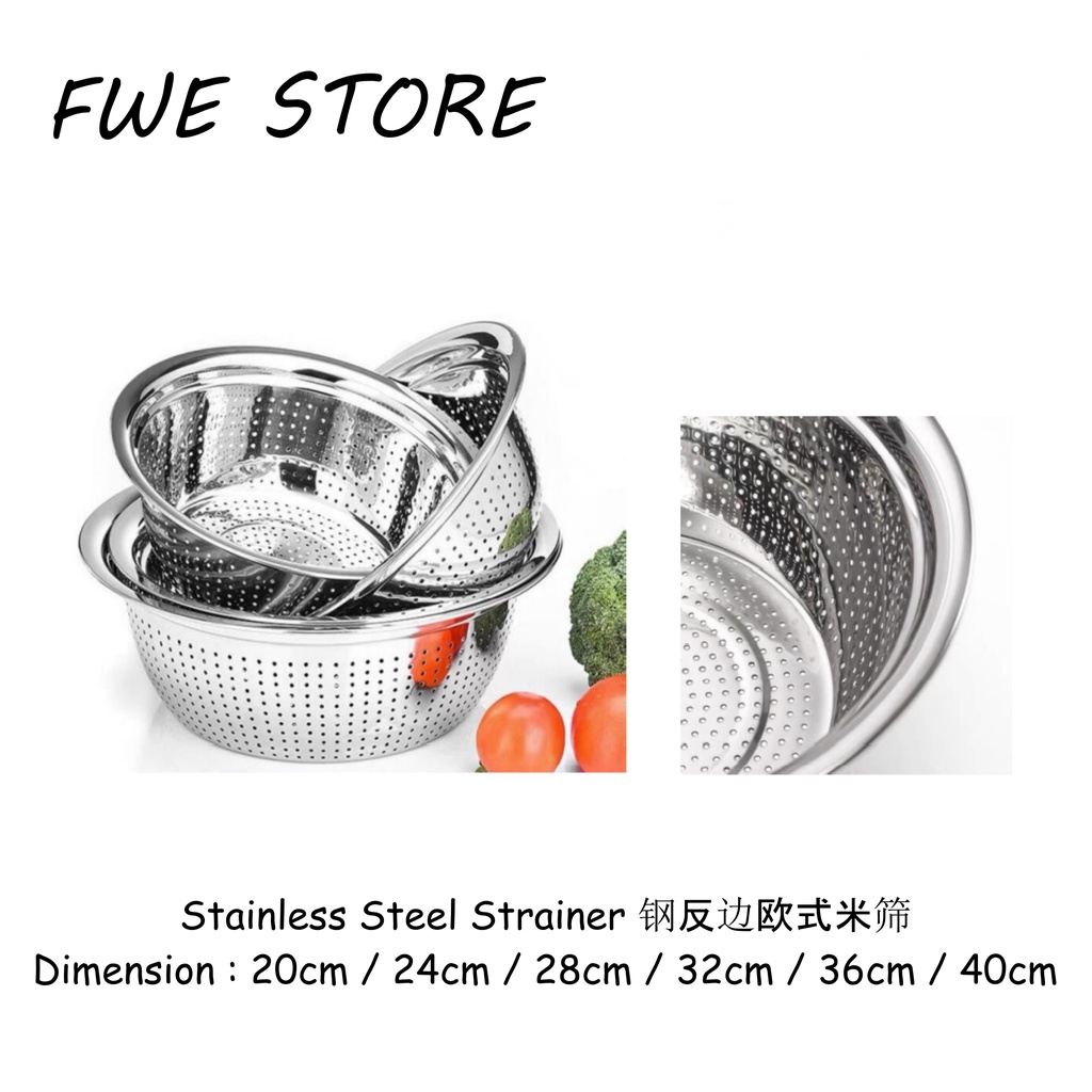 FWE STORE Stainless Steel Strainer / Strainer Bowl / Fruits Strainer ...