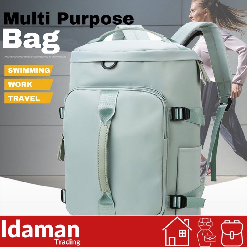 Ways Carry Duffel Backpack Water Resistant Wet Pocket Shoes