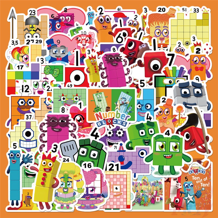 Numberblocks Series 02 Funny Cartoon Number Stickers 50pcs Set 