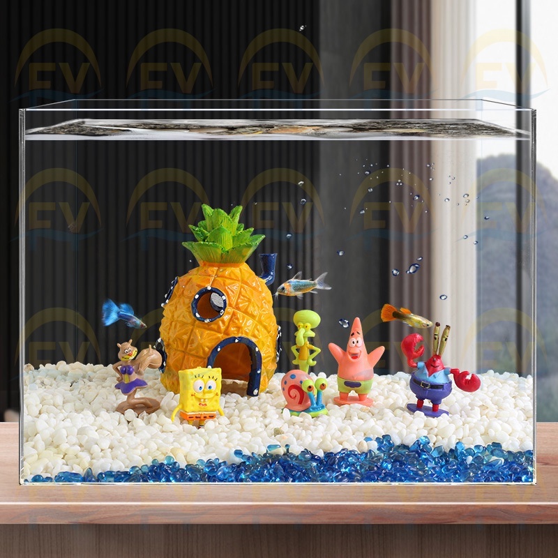 FY SpongeBob Fish Tank Sponge Bob Pineapple House Aquarium Decoration Fish Tank Ornaments Hiasan Akuarium Shopee Malaysia