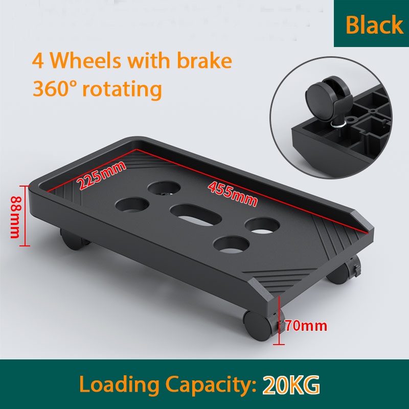 SJE 360 Rotating Computer Case Holder CPU Stand PC Base Trolley With ...