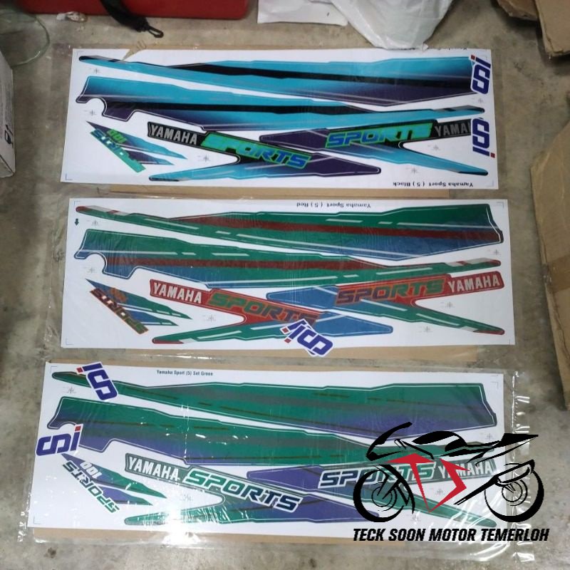 Stiker sticker body stripe cover set (5) yamaha sport sports y100 TBM ...