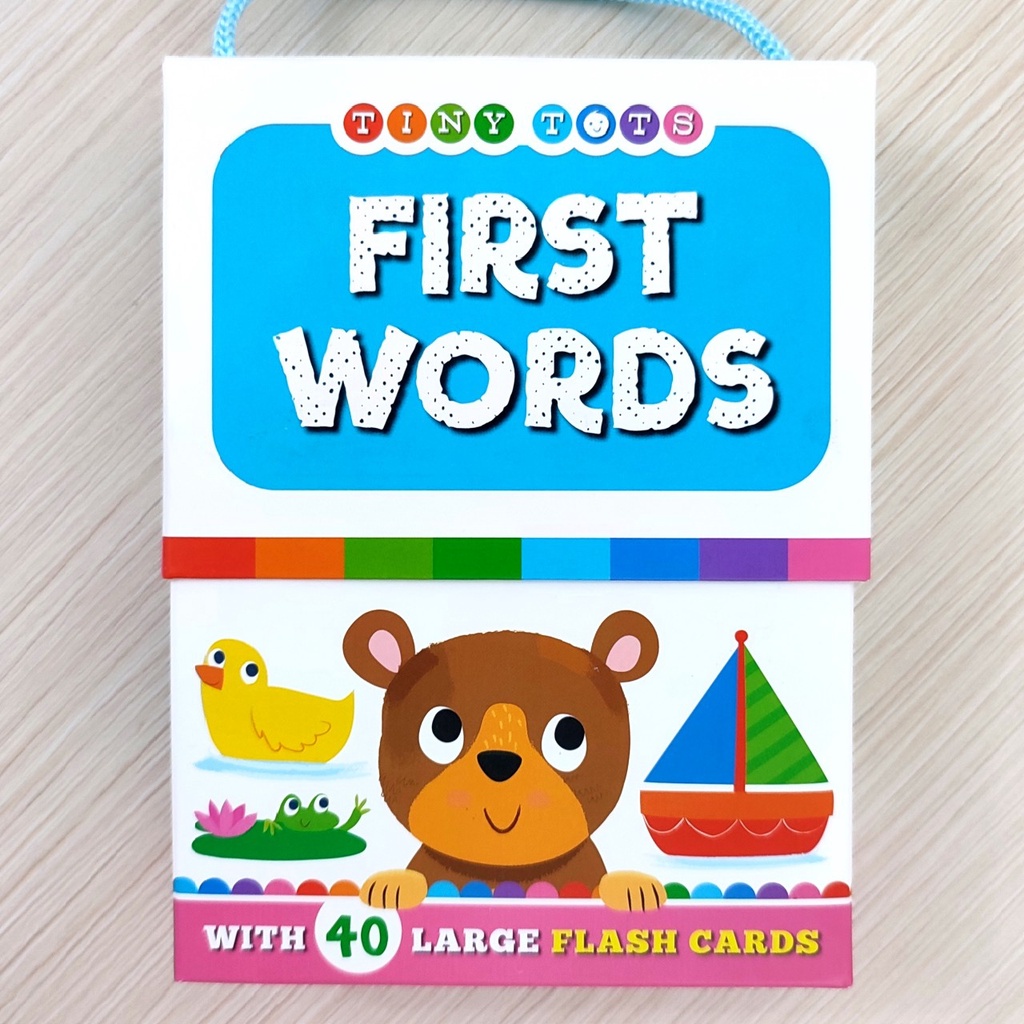 (free Gift) ORIGINAL Tiny Tots Flash Cards FIRST WORDS Leon Books