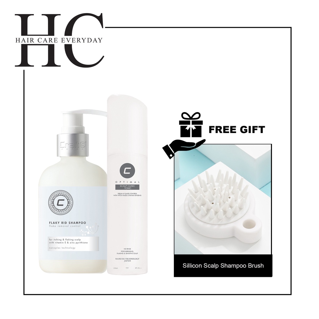 Craft Flaky Rid Shampoo 300ml & Scalp Clinic Tonic 120ml ( Free Gift
