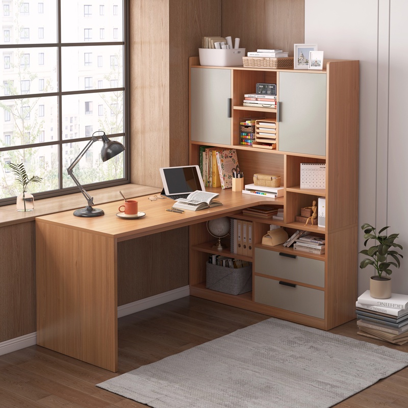 J-desk turning corner corner desktop computer table shelf all-in-one ...