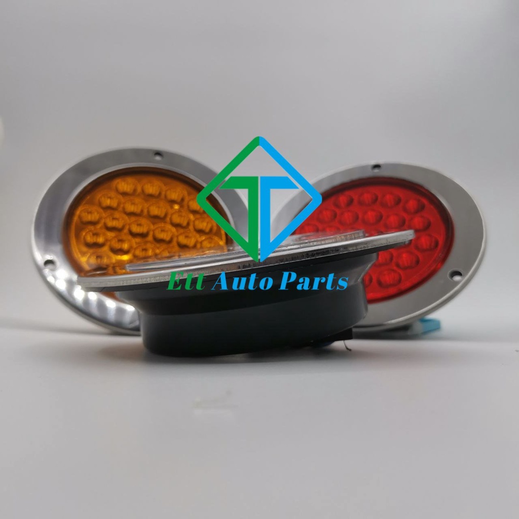 12V/24V Chrome 24 Led Extra Light Truck Rear Light Round Reverse Lamp ...