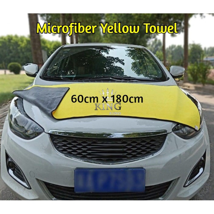 Car Wash Microfiber Yellow Towel Cuci Kereta Good Water Absorbant Cloth