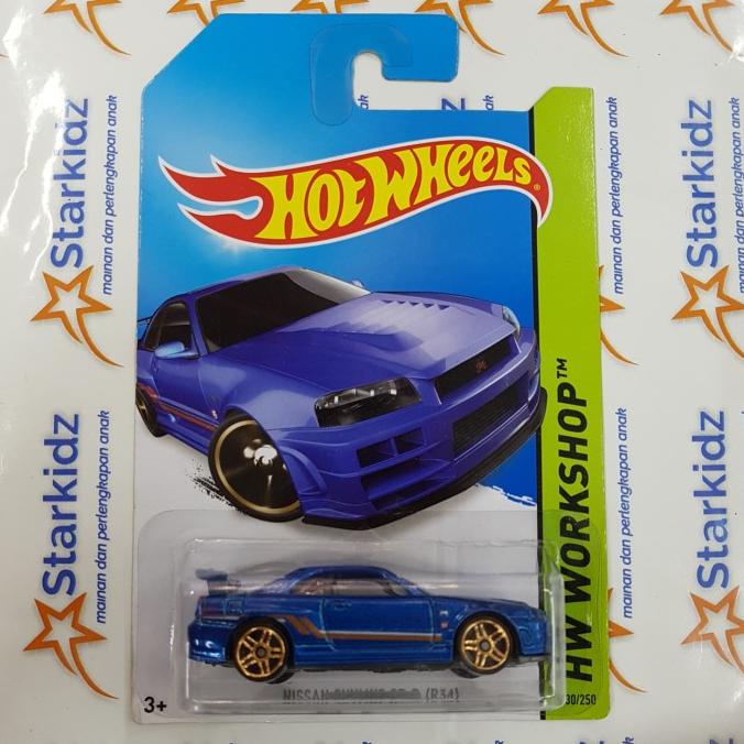 Hot Wheels Nissan Skyline Gtr R34 Hw Workshop Blue 