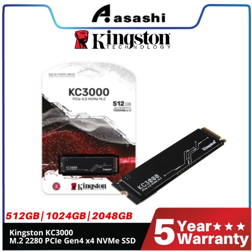 Kingston KC3000 512GB / 1024GB / 2048GB / 4096GB M.2 2280 PCIe Gen4 x4