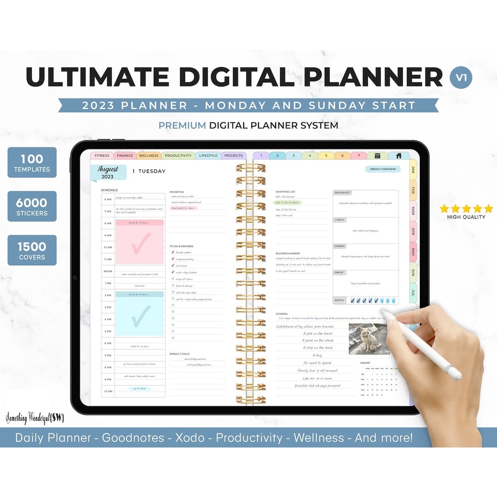 *(SW)*2023 (MON&SUN)ULTIMATE PREMIUM Digital Planner with Hyperlink ...