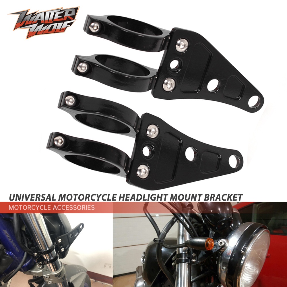 Universal Motorcycle Headlight Mount Bracket For 41mm Fork Accessories Front Head Light Turn