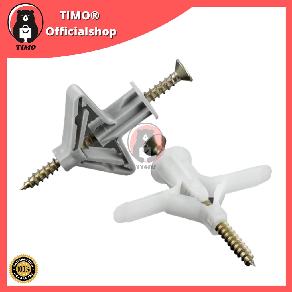 50PCS Celling Plaster Expansion Screw Self Drilling Butterfly Screw