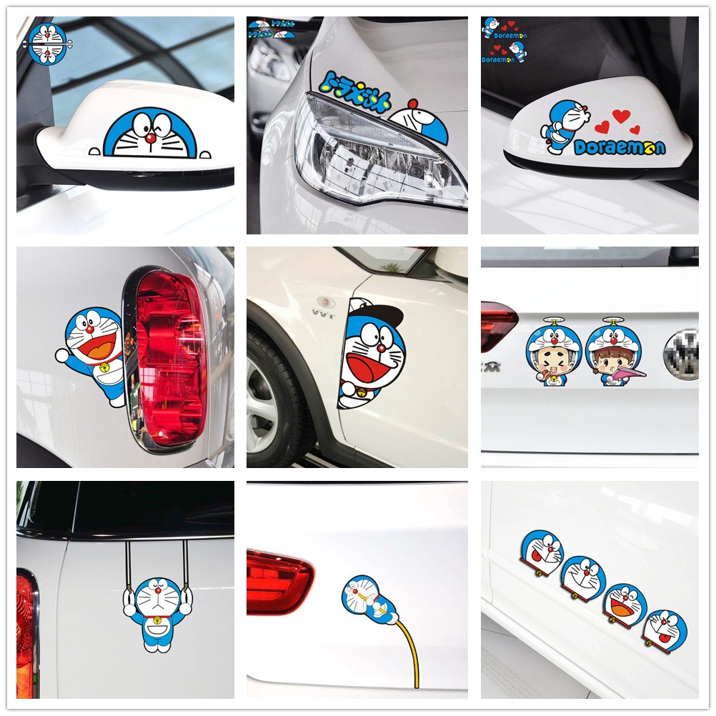 Car Sticker Doraemon Anime Cartoon Cute Lovely Decoration For Rearview