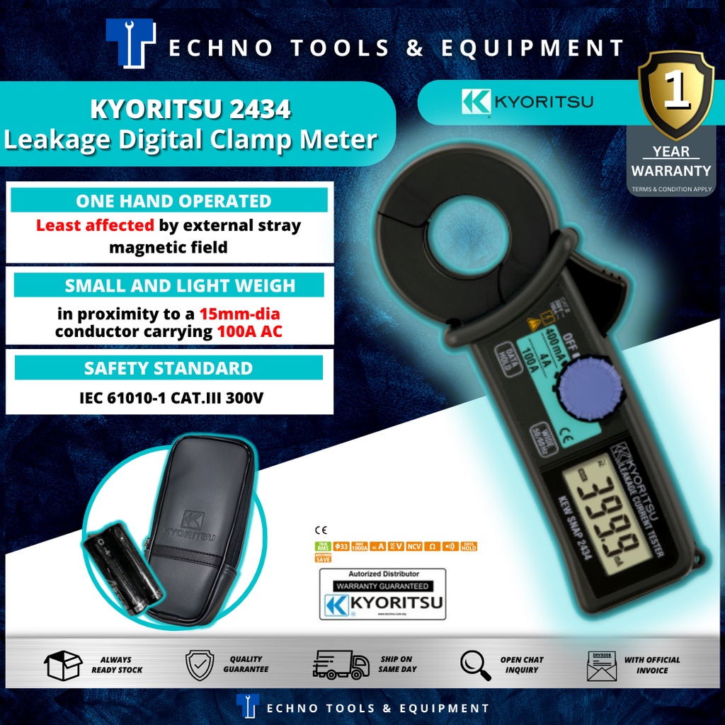 KYORITSU 2434 Leakage Digital Clamp Meter 100 New & Original