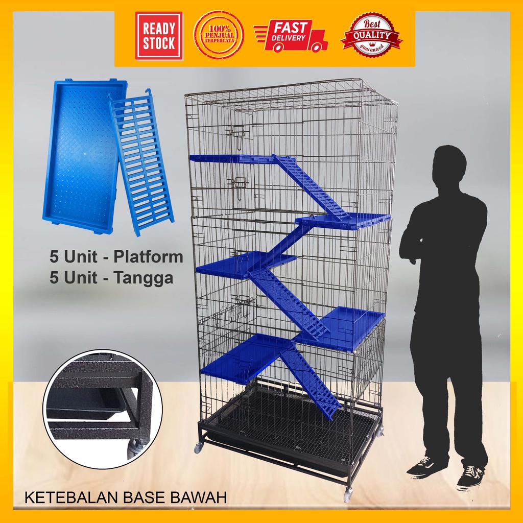 *BERKUALITI* Big Cat Cage 5 Level Solid Platform / Sangkar Kucing 5