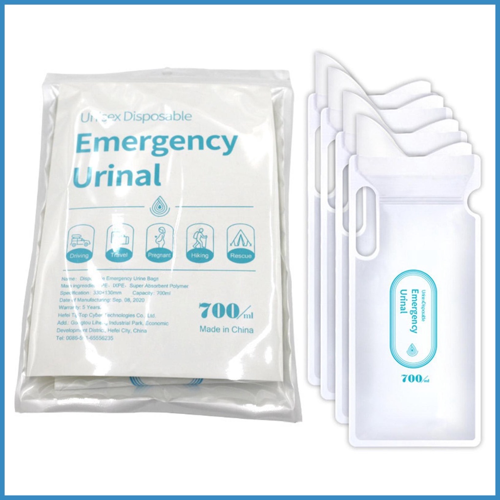 Emergency Urine Bag 4Pcs Disposable Urinal Bags Unisex For Travel