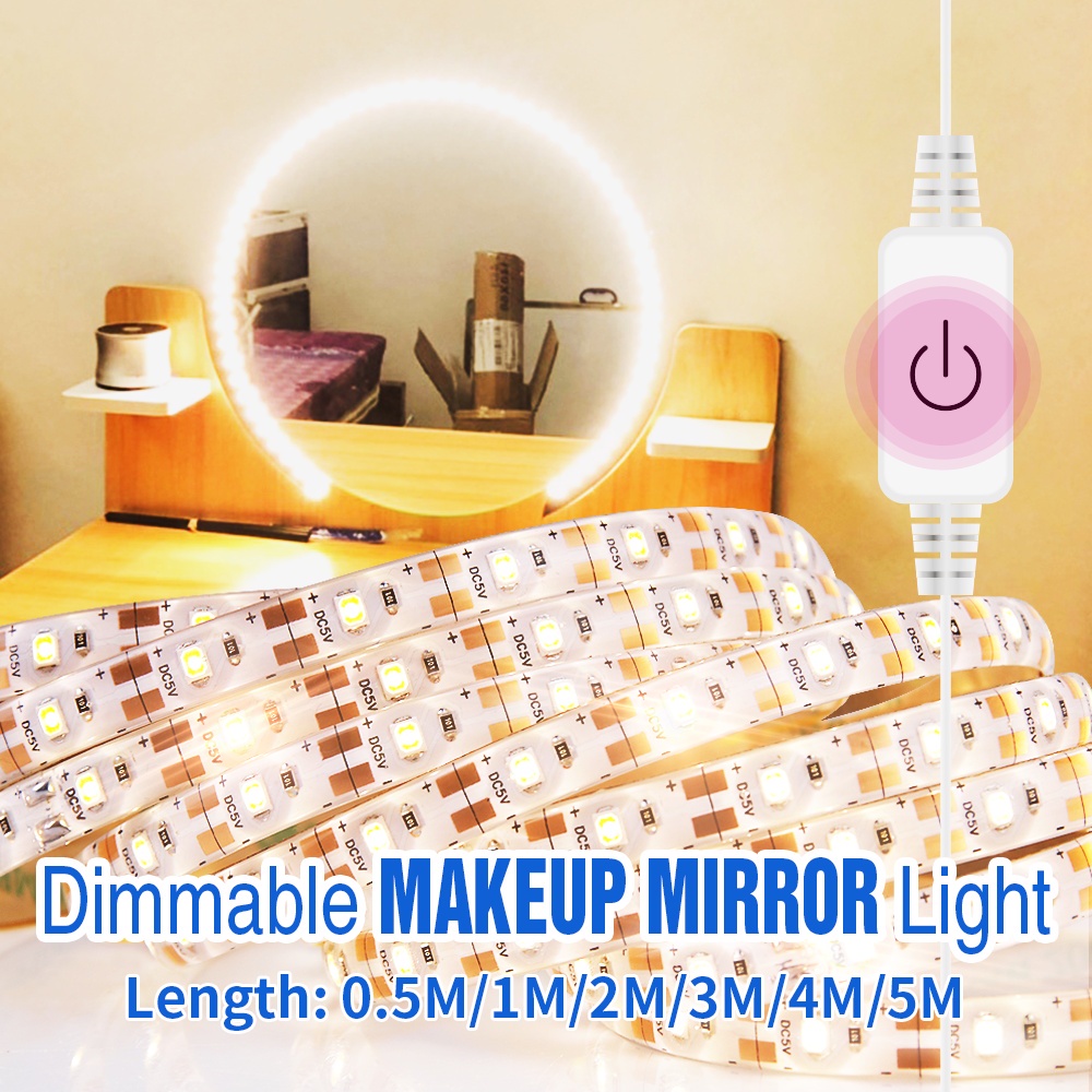USB Touch Dimmable Vanity Mirror Make Up Light LED Dressing Table Lamp