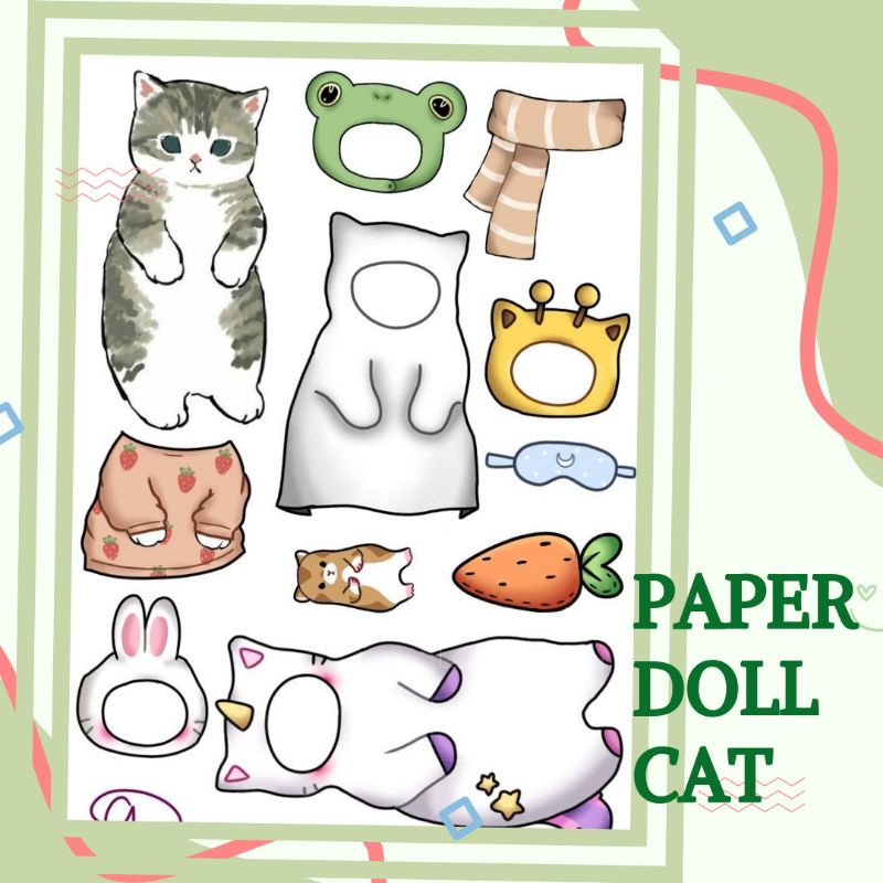 Bpbpan cat Paper doll cat Educational Toys Paper doll | Shopee Malaysia
