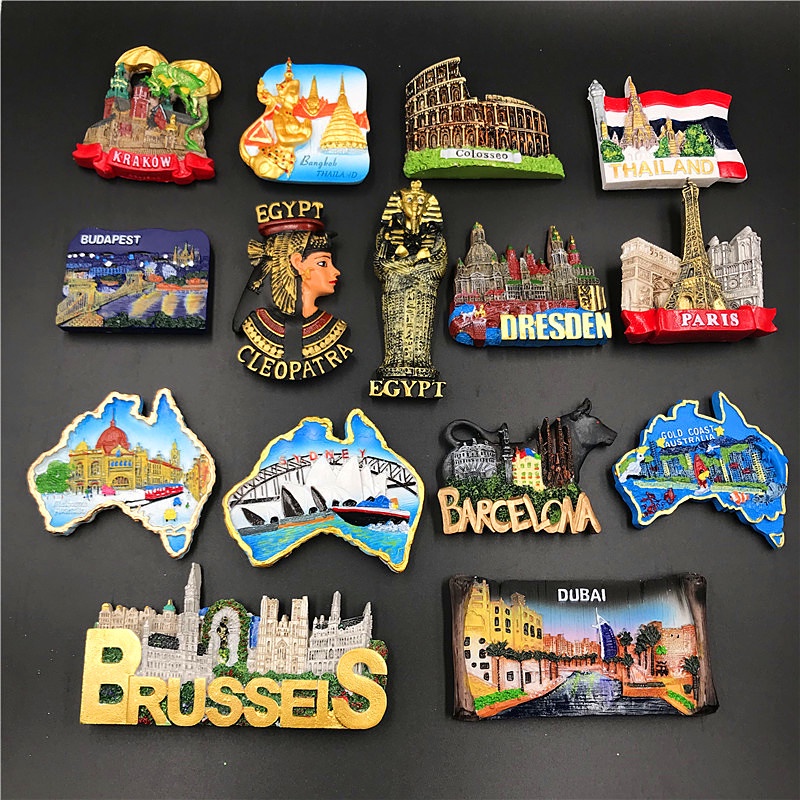 Refrigerator Magnets Hungary Dubai Thailand Poland Egypt Italy ...